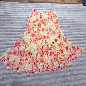 🌸 JKLA California Floral Ruffle Skirt | Women’s Size M |